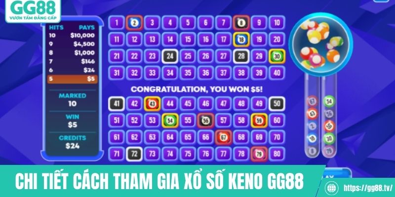 Chi tiết cách tham gia xổ số keno GG88